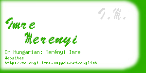 imre merenyi business card